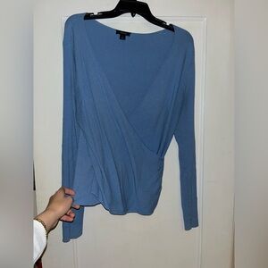 Halogen Blue Wrap Sweater